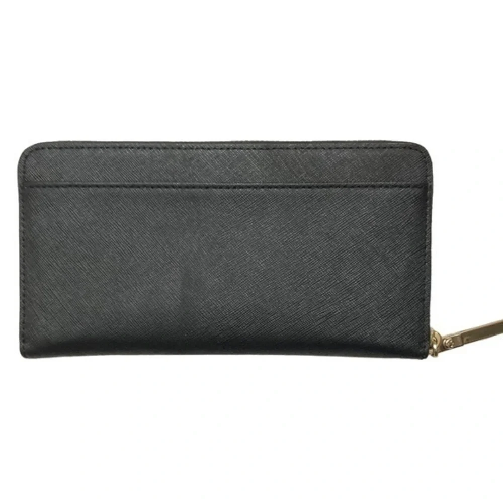 Kate spade black saffiano leather wallet zipper clutch bag